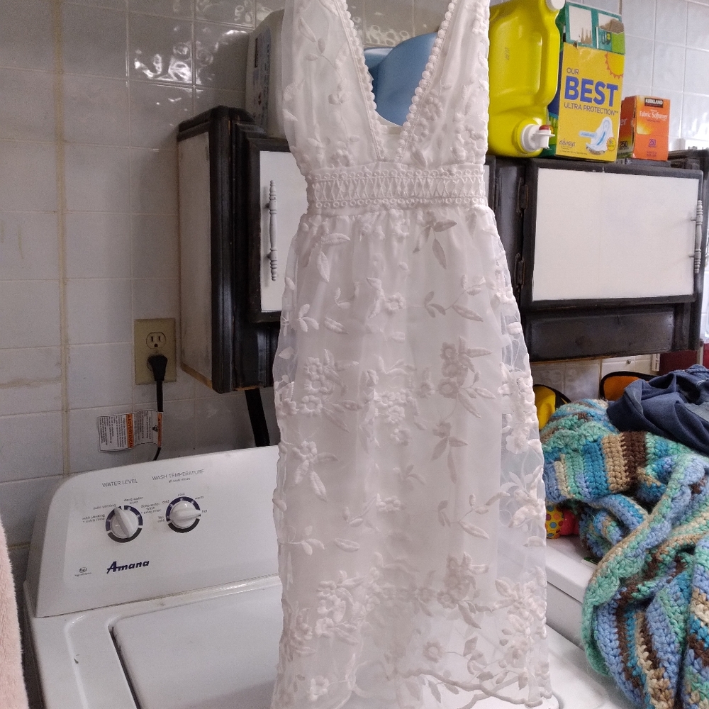 White Lace Dress Small
